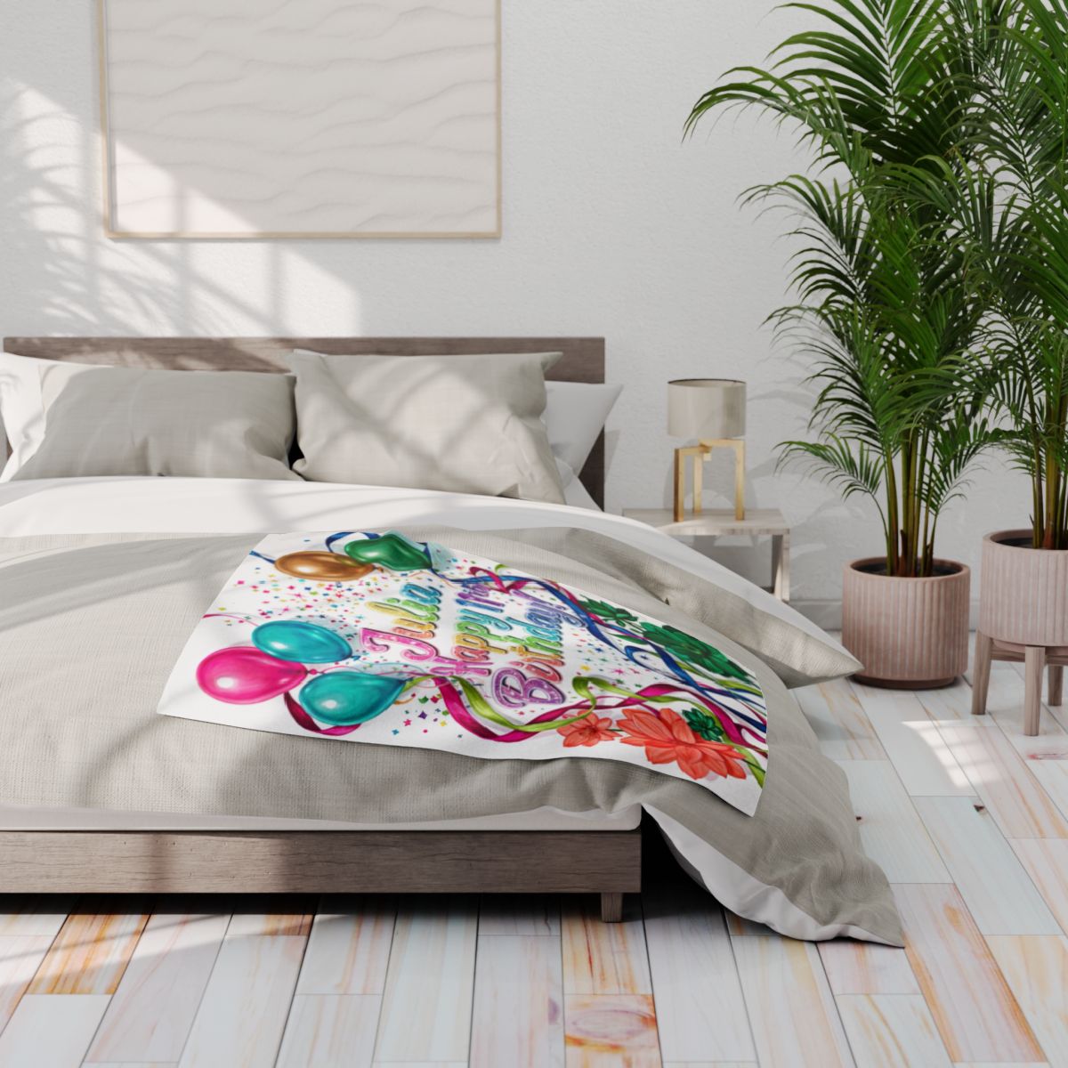 Custom Fleece Blanket Colorful Design with Fabric Markers