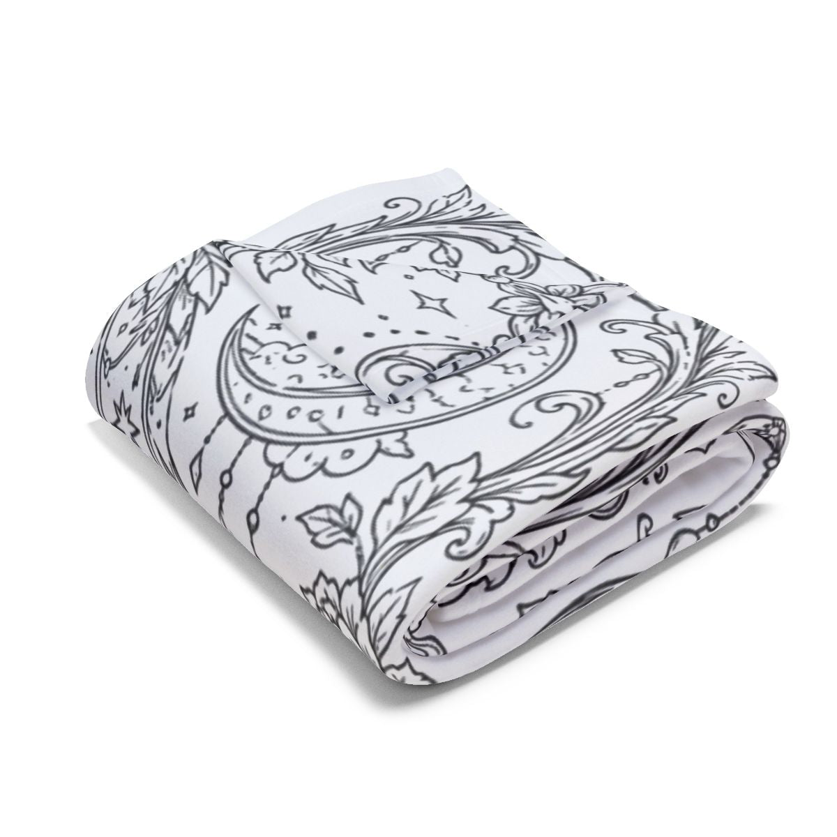 Celestial Hot Air Balloon Fleece Blanket kit shown in a lifestyle mockup - shown folded