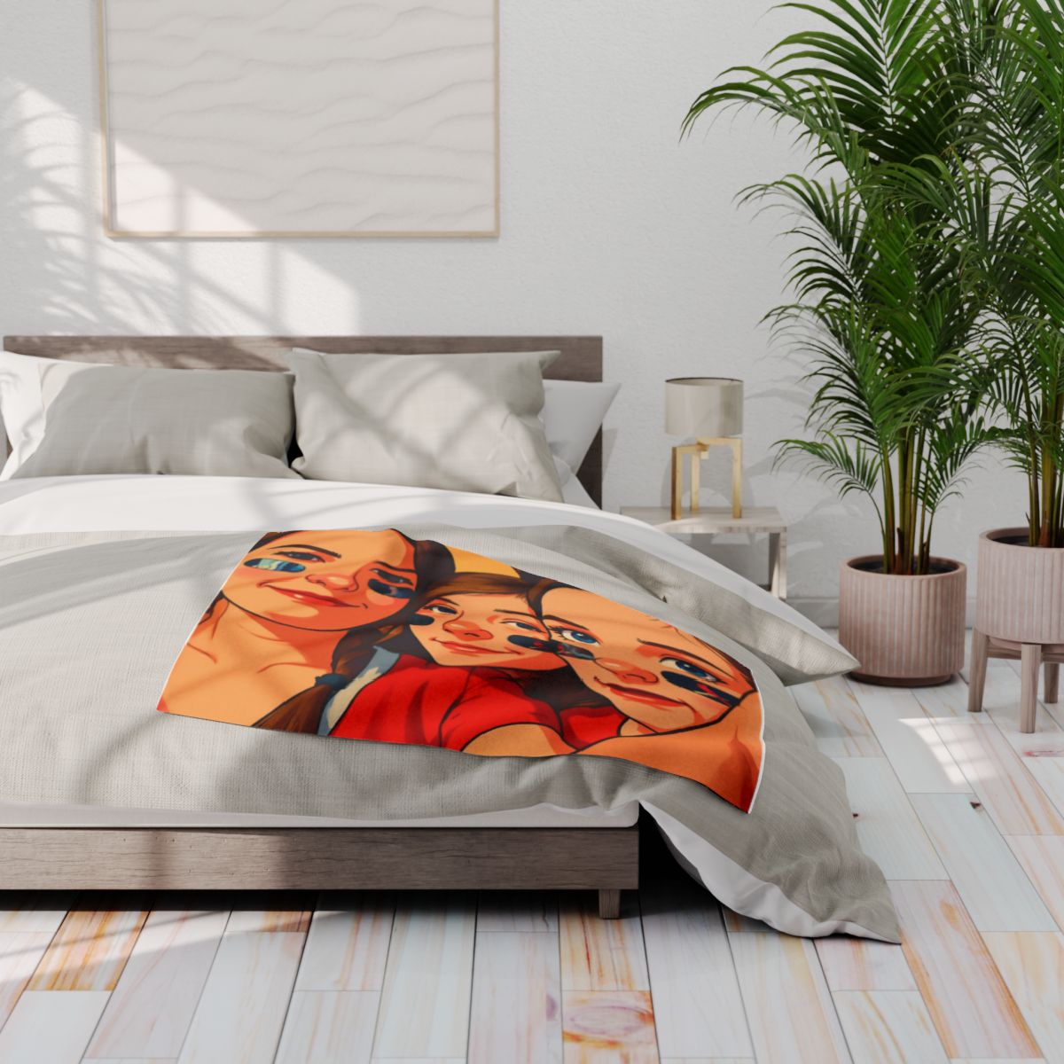 Custom Fleece Blanket with Your Design Ghibli-Style