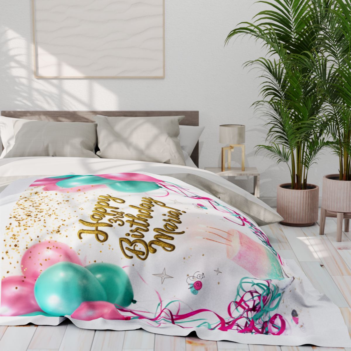 Custom Fleece Blanket Colorful Design with Fabric Markers