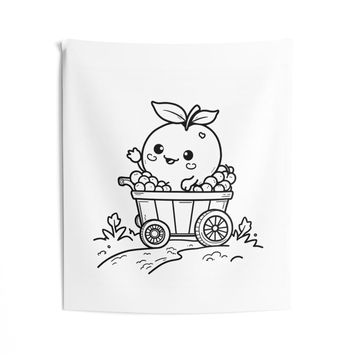 Indoor Wall Tapestry Coloring Kit with 10 Fabric Markers - Cute Peach