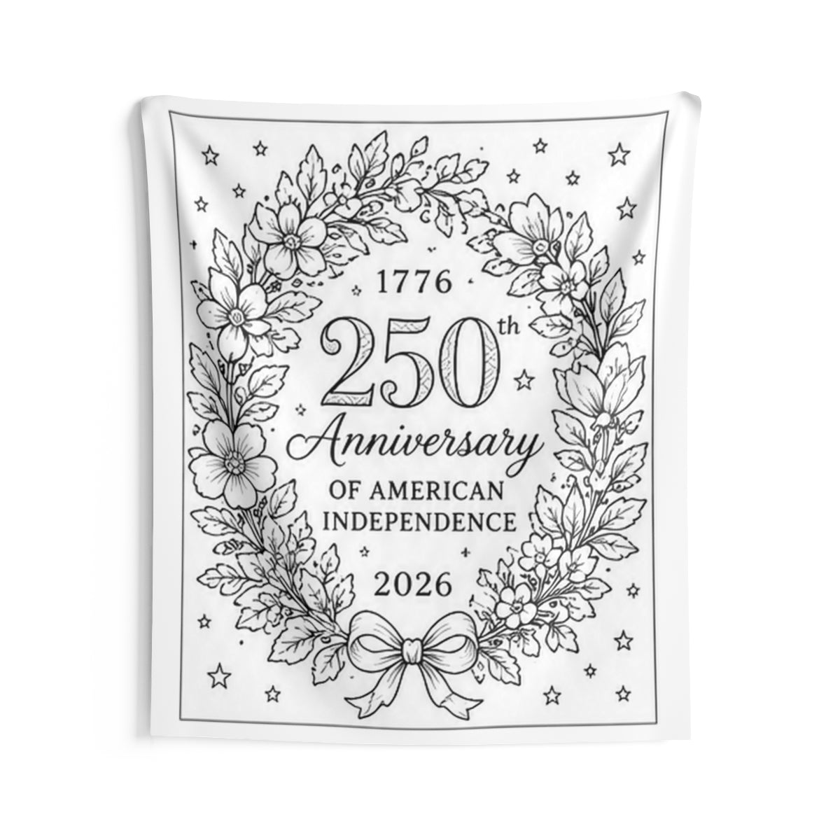 250th Anniversary Indoor Wall Tapestry kit shown in a lifestyle mockup