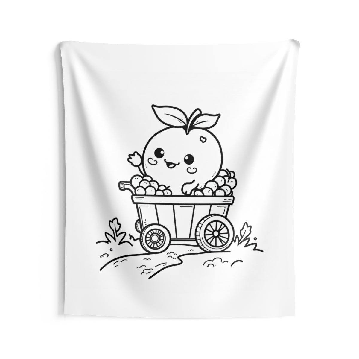 Indoor Wall Tapestry Coloring Kit with 10 Fabric Markers - Cute Peach