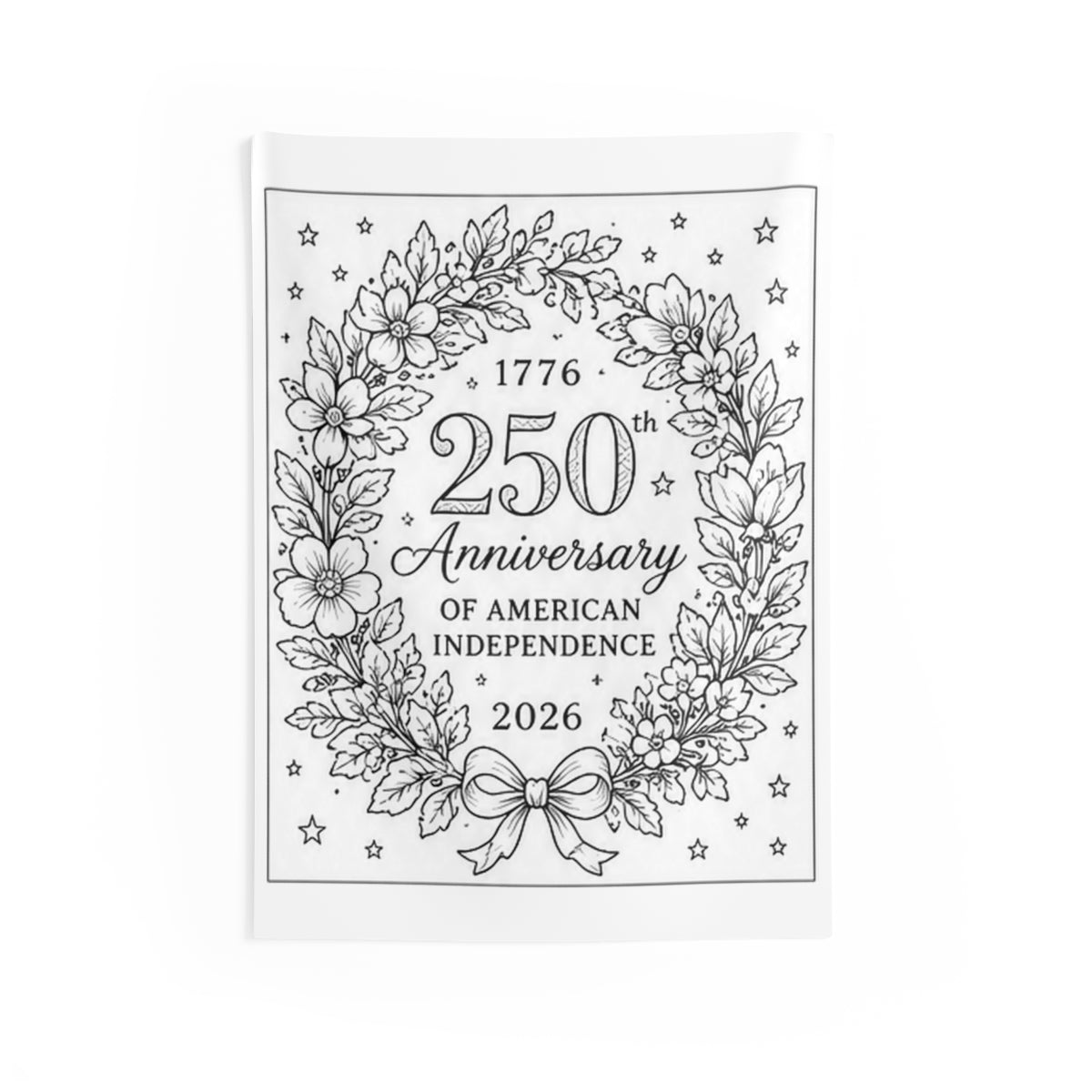 250th Anniversary Indoor Wall Tapestry kit shown in a lifestyle mockup