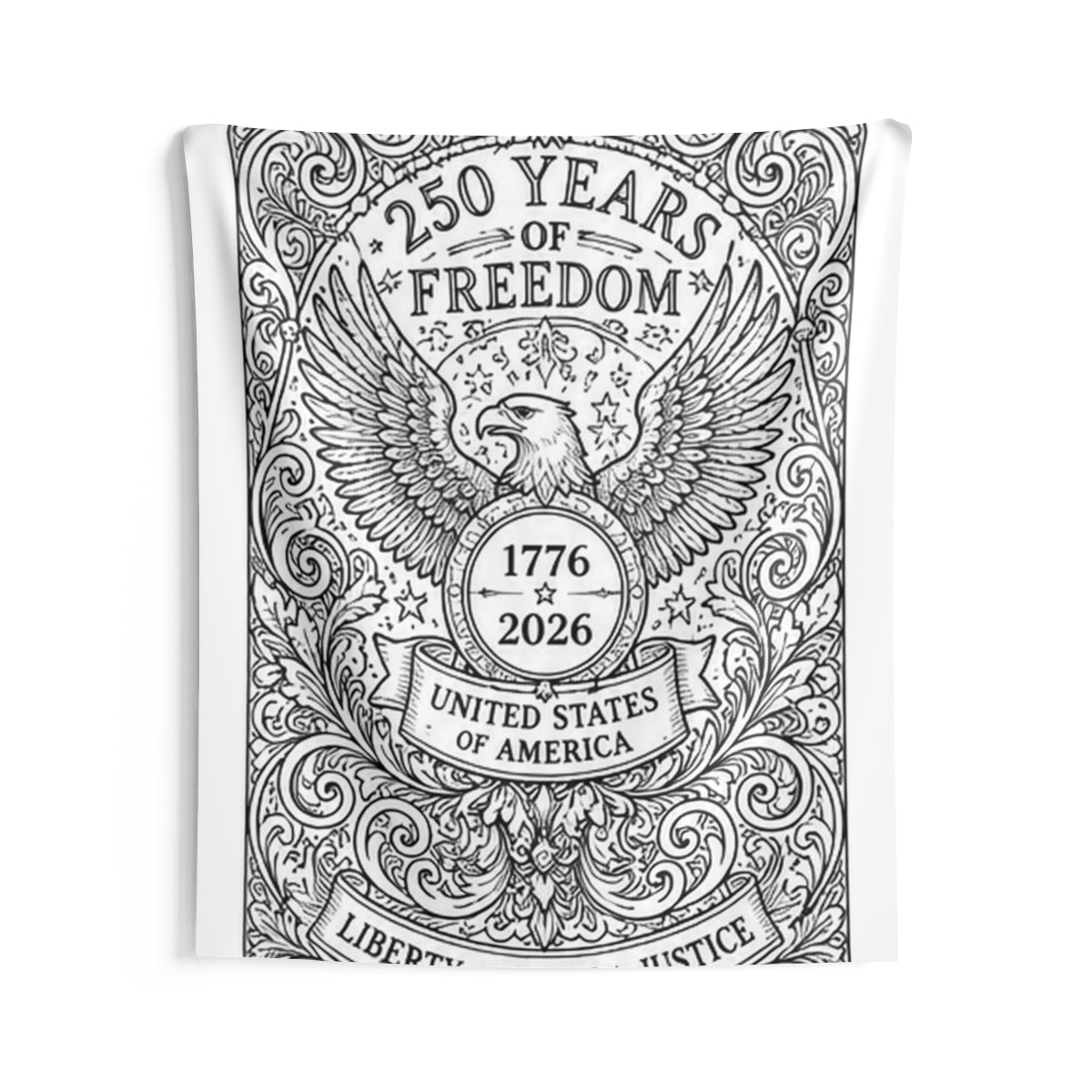 Patriotic Eagle Indoor Wall Tapestry kit shown in a lifestyle mockup