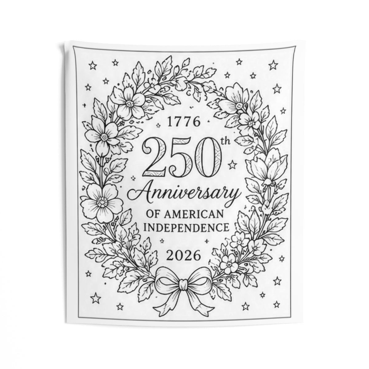 250th Anniversary Indoor Wall Tapestry kit shown in a lifestyle mockup