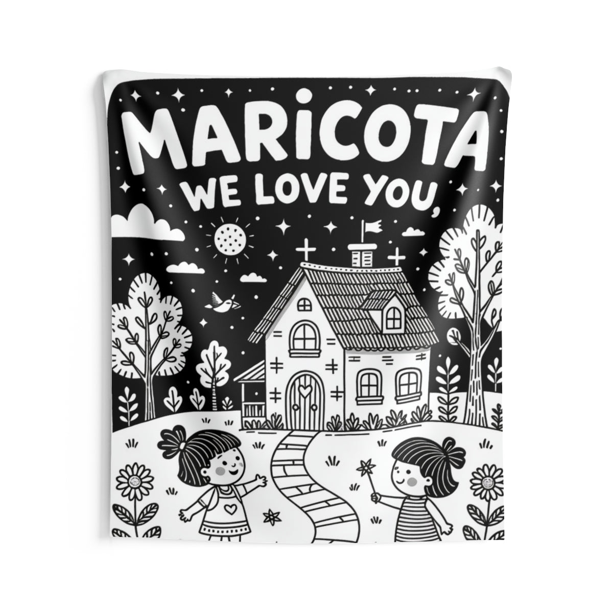 Custom Indoor Wall Tapestry Colorful Design with Fabric Markers