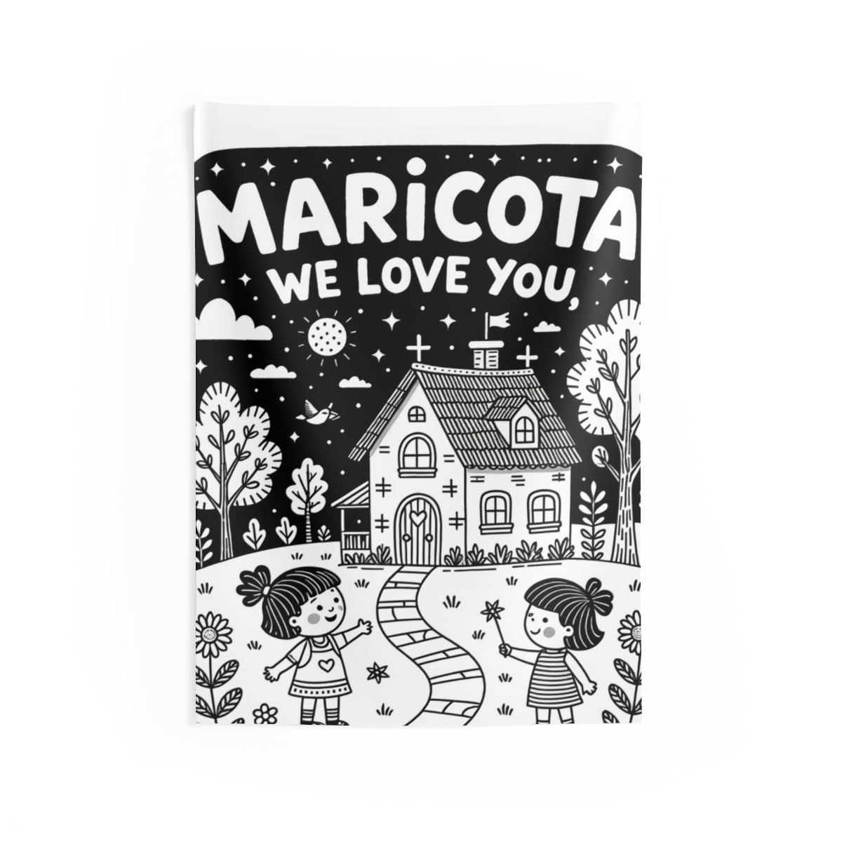 Custom Indoor Wall Tapestry Colorful Design with Fabric Markers
