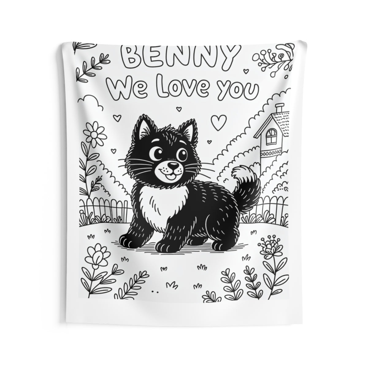 Custom Indoor Wall Tapestry Colorful Design with Fabric Markers