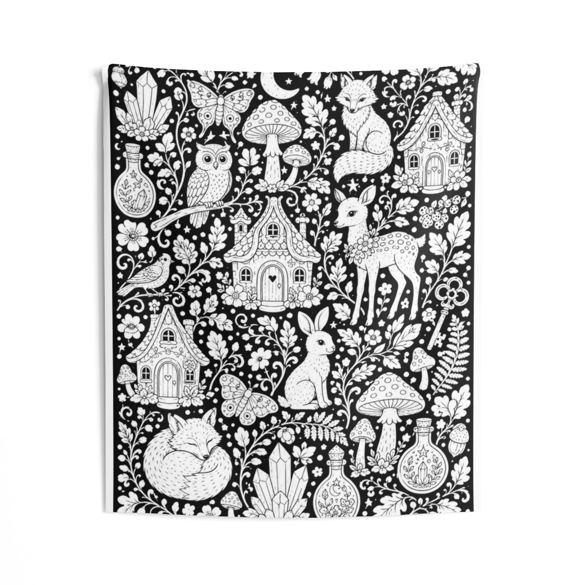 Enchanted Woodland Indoor Wall Tapestry kit shown in a lifestyle mockup
