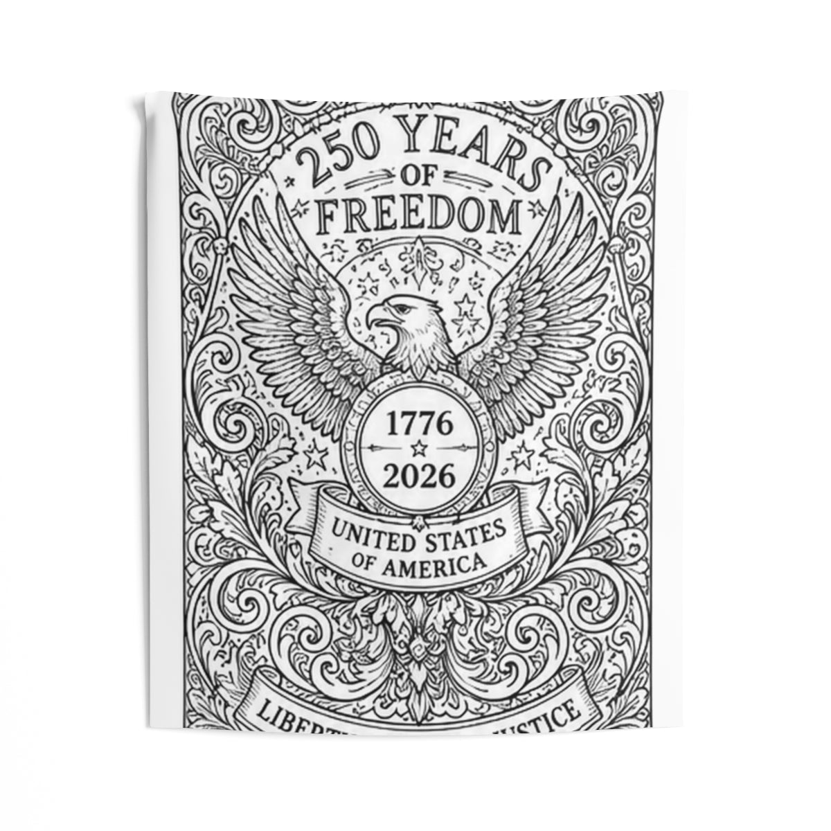 Patriotic Eagle Indoor Wall Tapestry kit shown in a lifestyle mockup