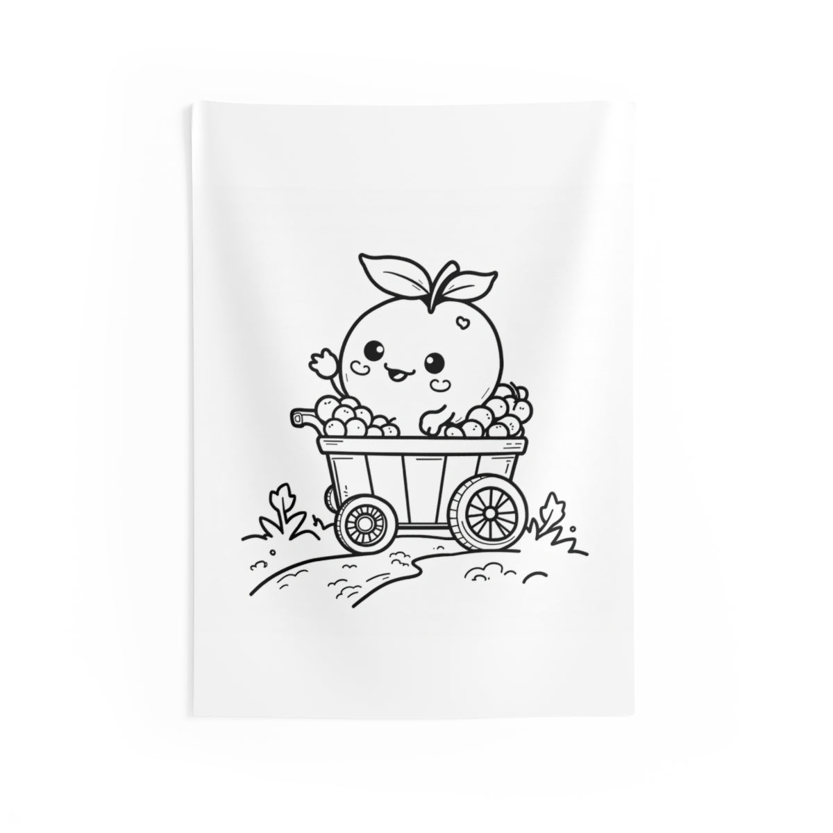 Indoor Wall Tapestry Coloring Kit with 10 Fabric Markers - Cute Peach
