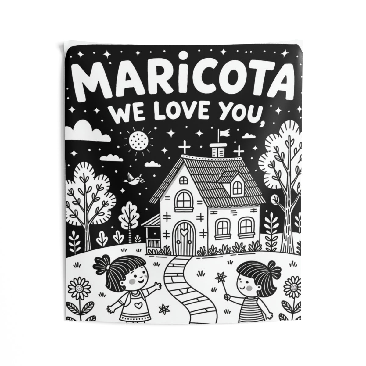 Custom Indoor Wall Tapestry Colorful Design with Fabric Markers