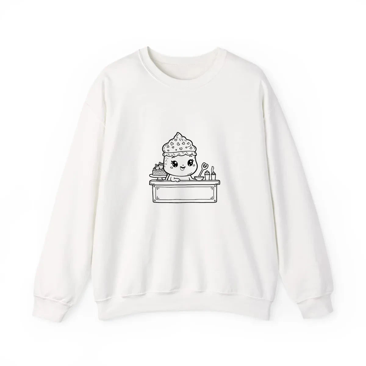 Adult Crewneck Sweatshirt Coloring Kit with 10 Fabric Markers - Cute Cupcake