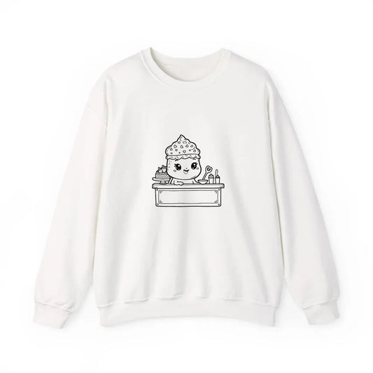 Adult Crewneck Sweatshirt Coloring Kit with 10 Fabric Markers - Cute Cupcake