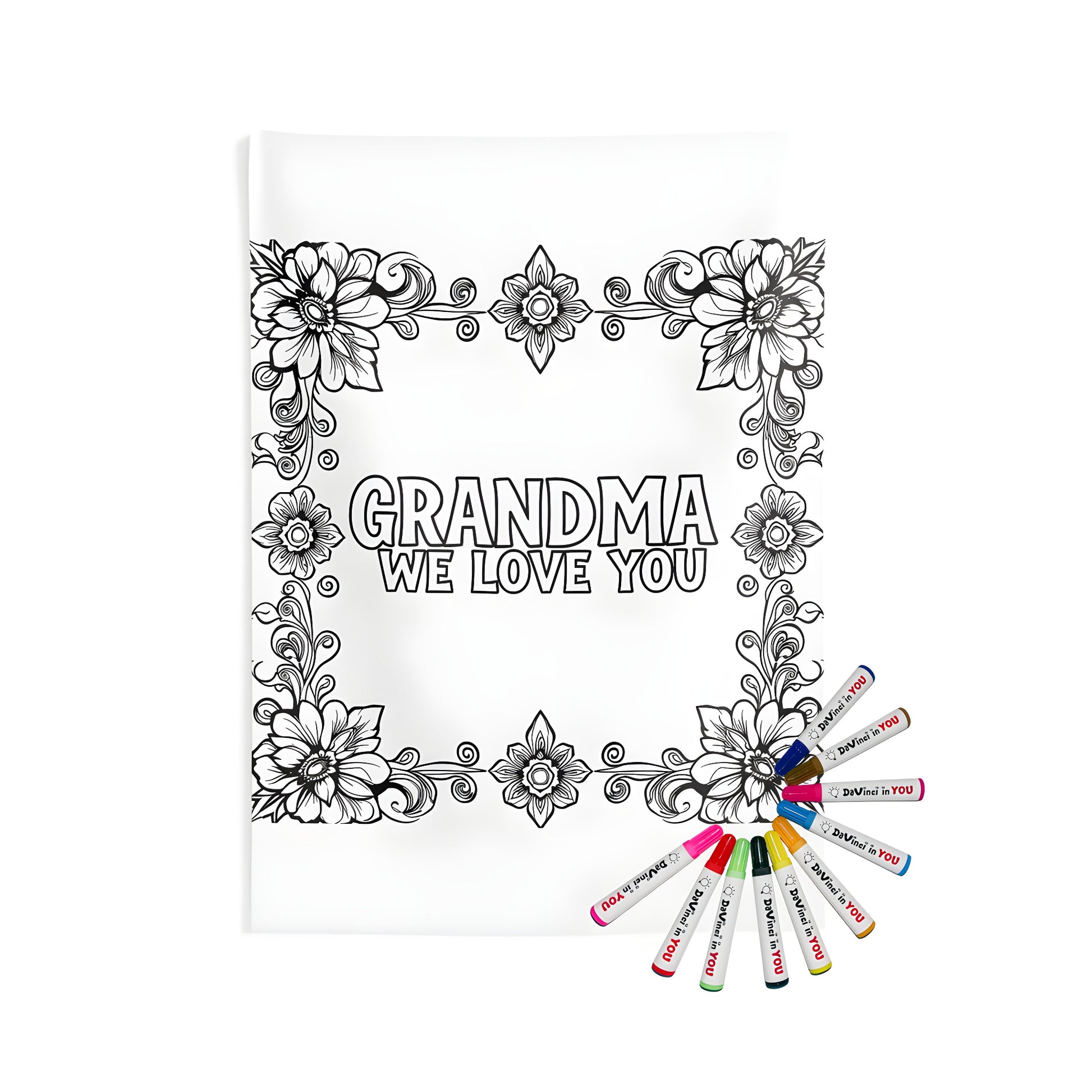 Indoor wall tapestries grandma love gift, colorful granny themed decor for home or office