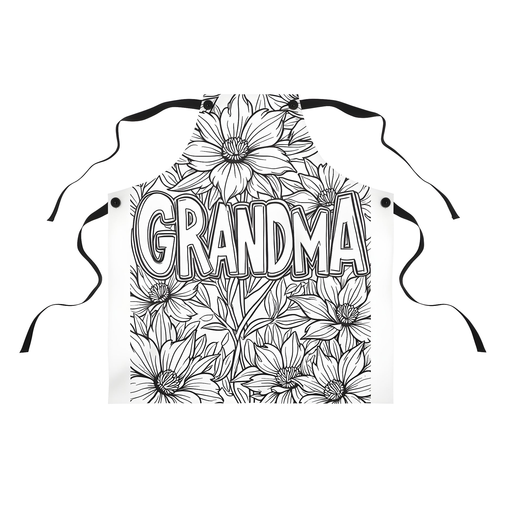 Grandma's Favorite Floral Apron Coloring Kit with 10 Fabric Markers