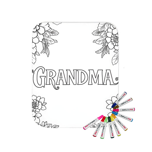 Blanket Coloring Kit with 10 Fabric Markers - Grandma