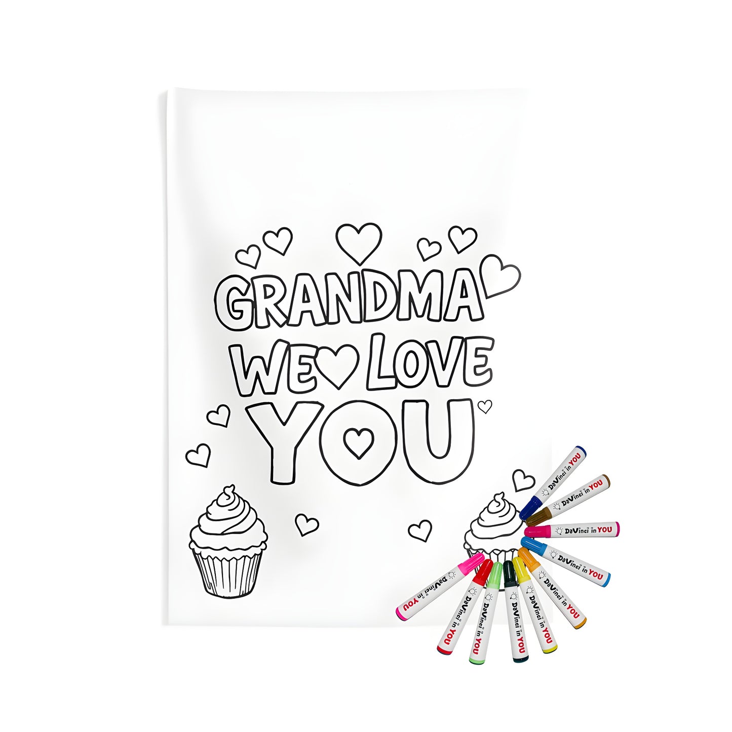 Indoor wall tapestries grandma-themed coloring kit with fabric markers