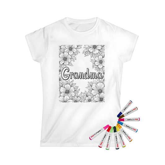 Women's T-shirt Coloring Kit with 10 Fabric Markers - Grandma