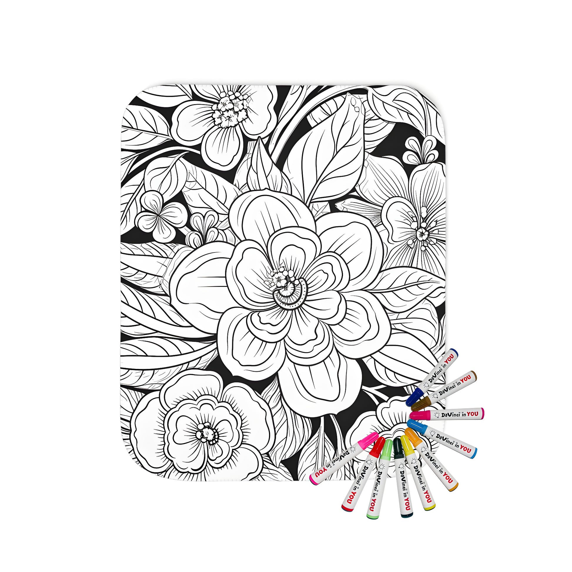 Blanket with intricate floral design, perfect for relaxation and creativity