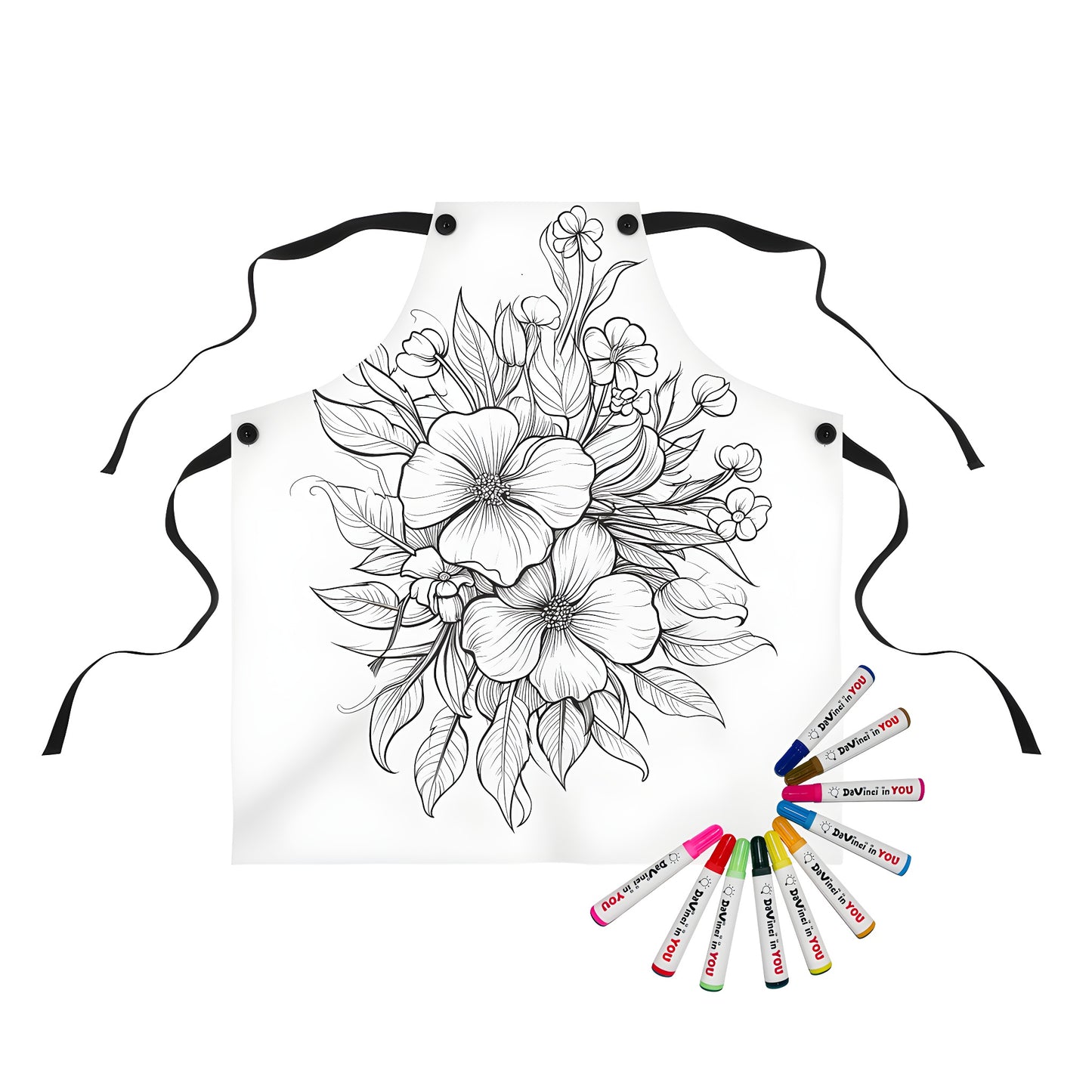 Coloring apron with floral design