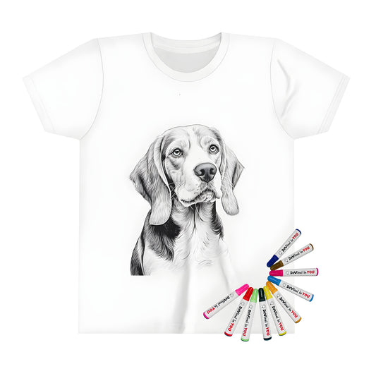 Beagle breed t-shirt design for kids, Hound dog apparel illustration