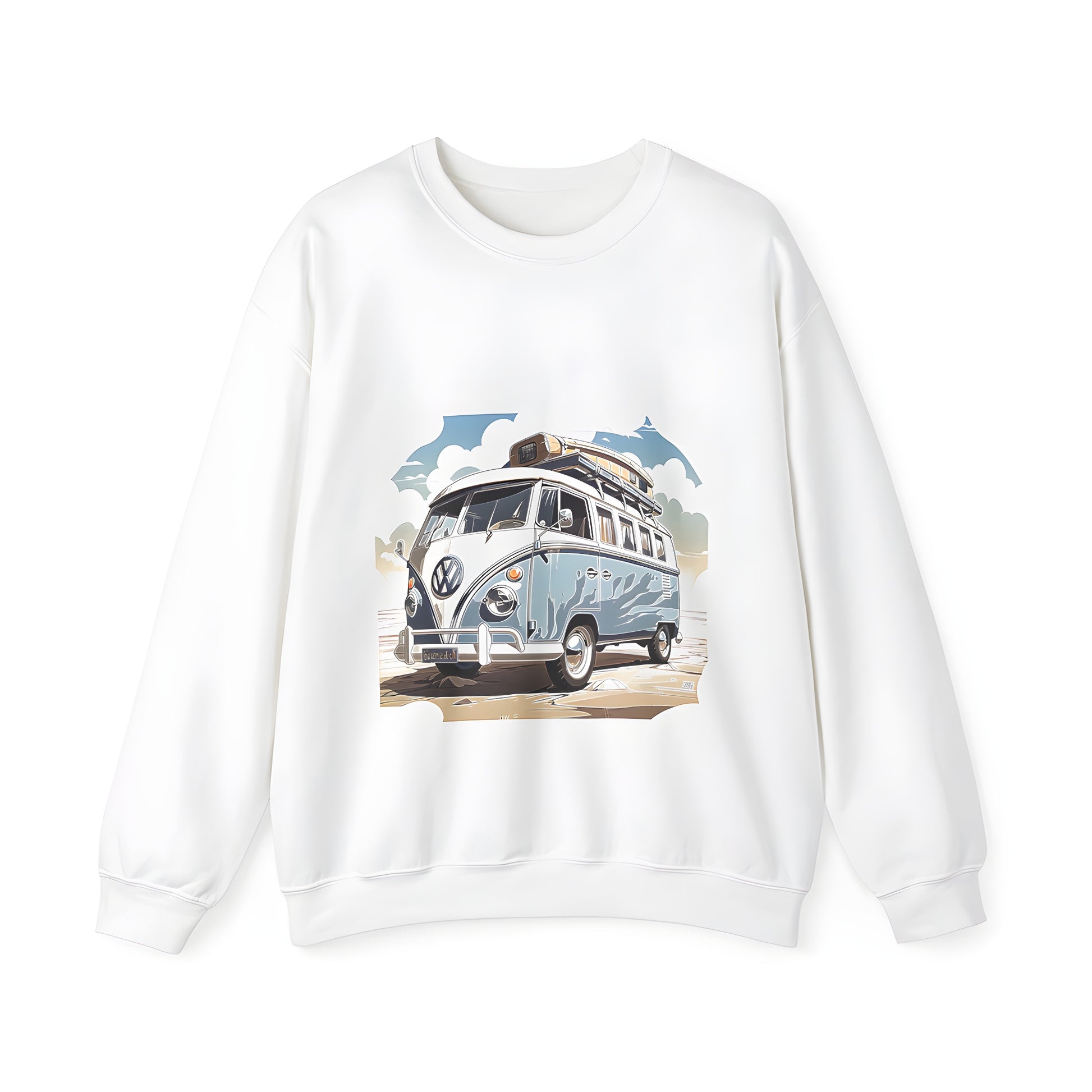 Colorful retro camper van inspired adult sweatshirt