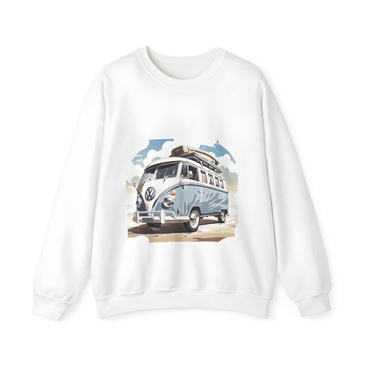 Colorful retro camper van inspired adult sweatshirt