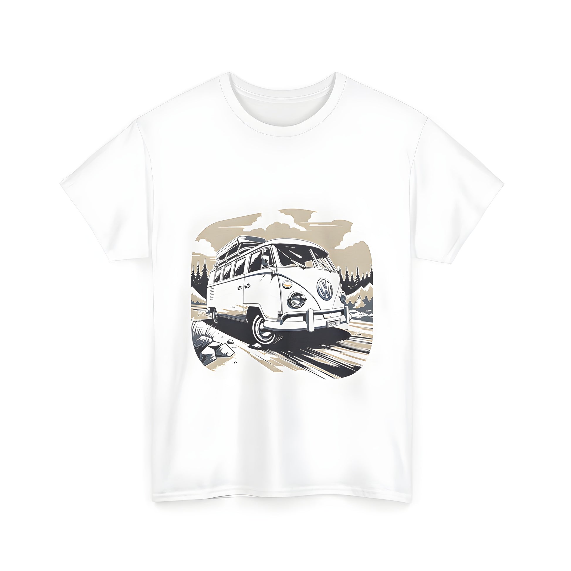 Colorful vintage camper van shirt