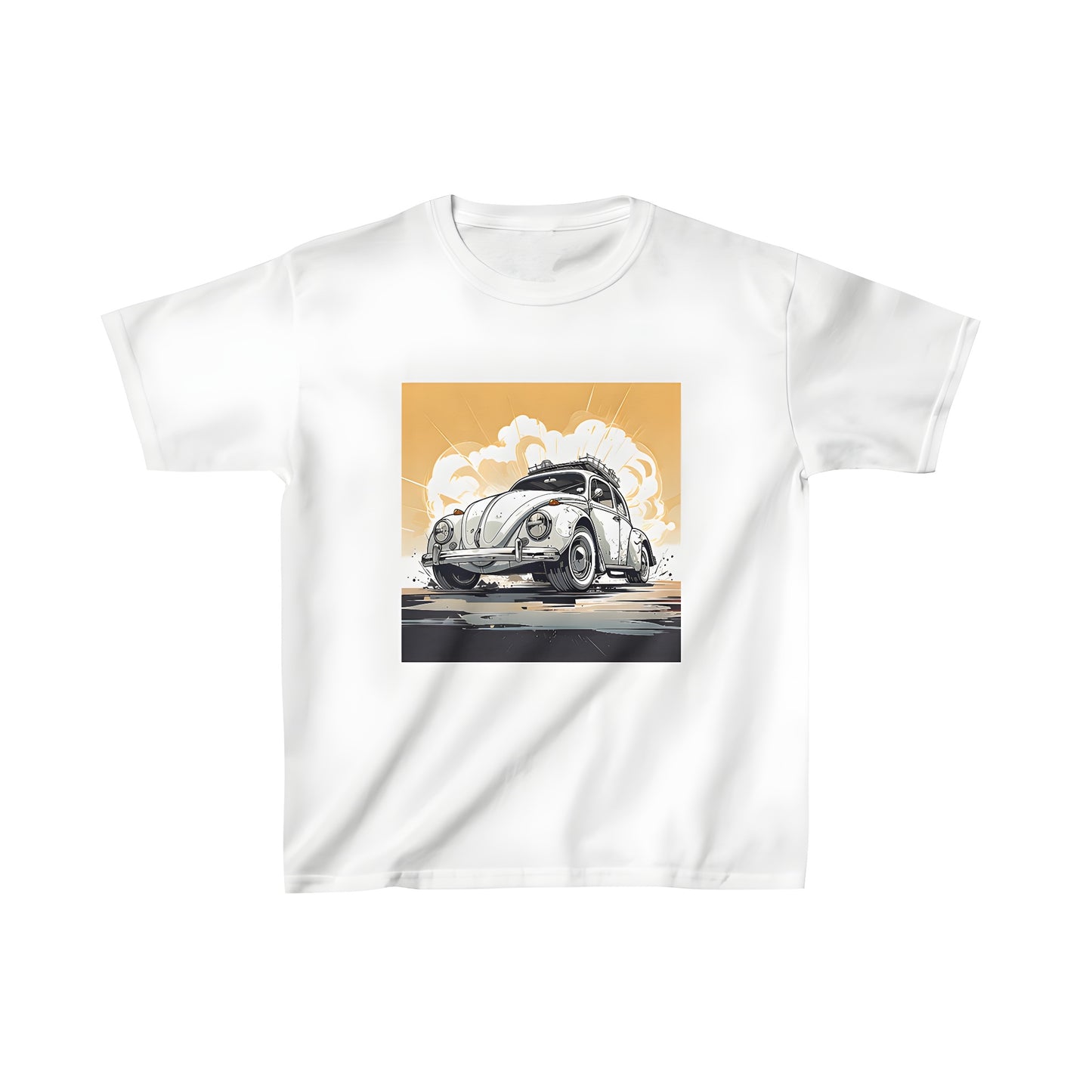 Colorful Artistic Illustration Kids T-Shirt with Retro Classic Vintage Style Design