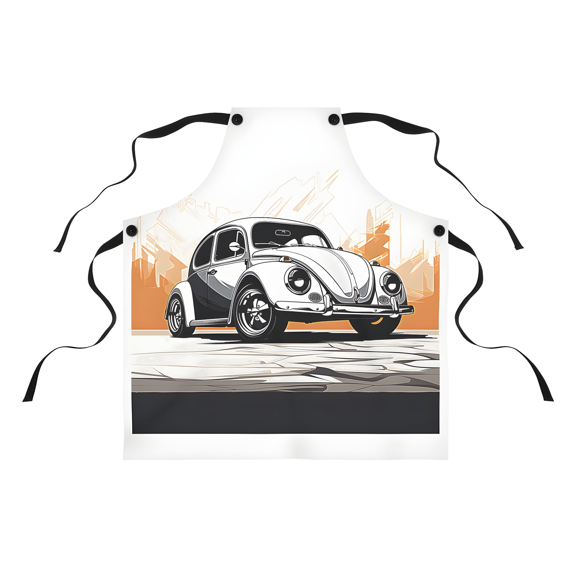 Colorful illustration apron of a vintage car design, perfect for any classic VW Beetle fan