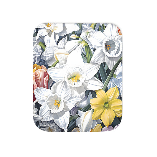 Cozy Blanket with vibrant daffodil flowers, trumpet-shaped narcissus blooms, and bright spring-inspired floral design