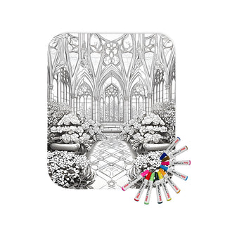 Castle and architecture coloring blanket design