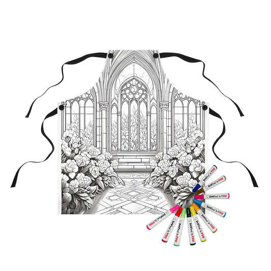 Gothic cathedral interior design on an apron