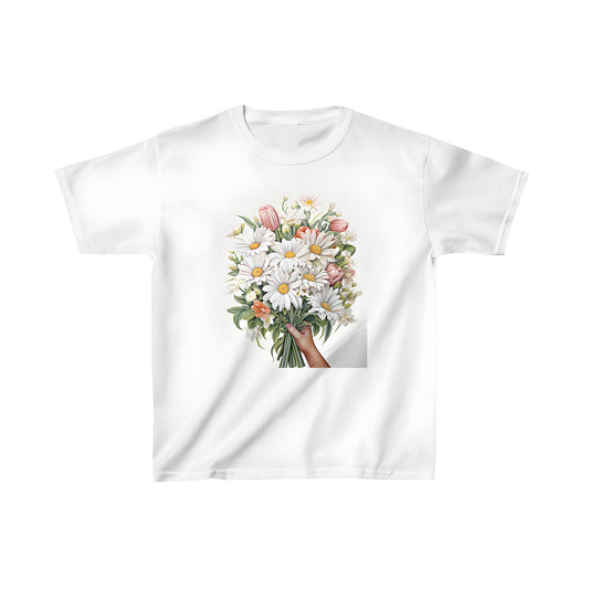 Colorful bouquet of daisies and tulips kid's t-shirt