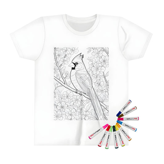 Kid's t-shirt featuring a vibrant cardinal bird design