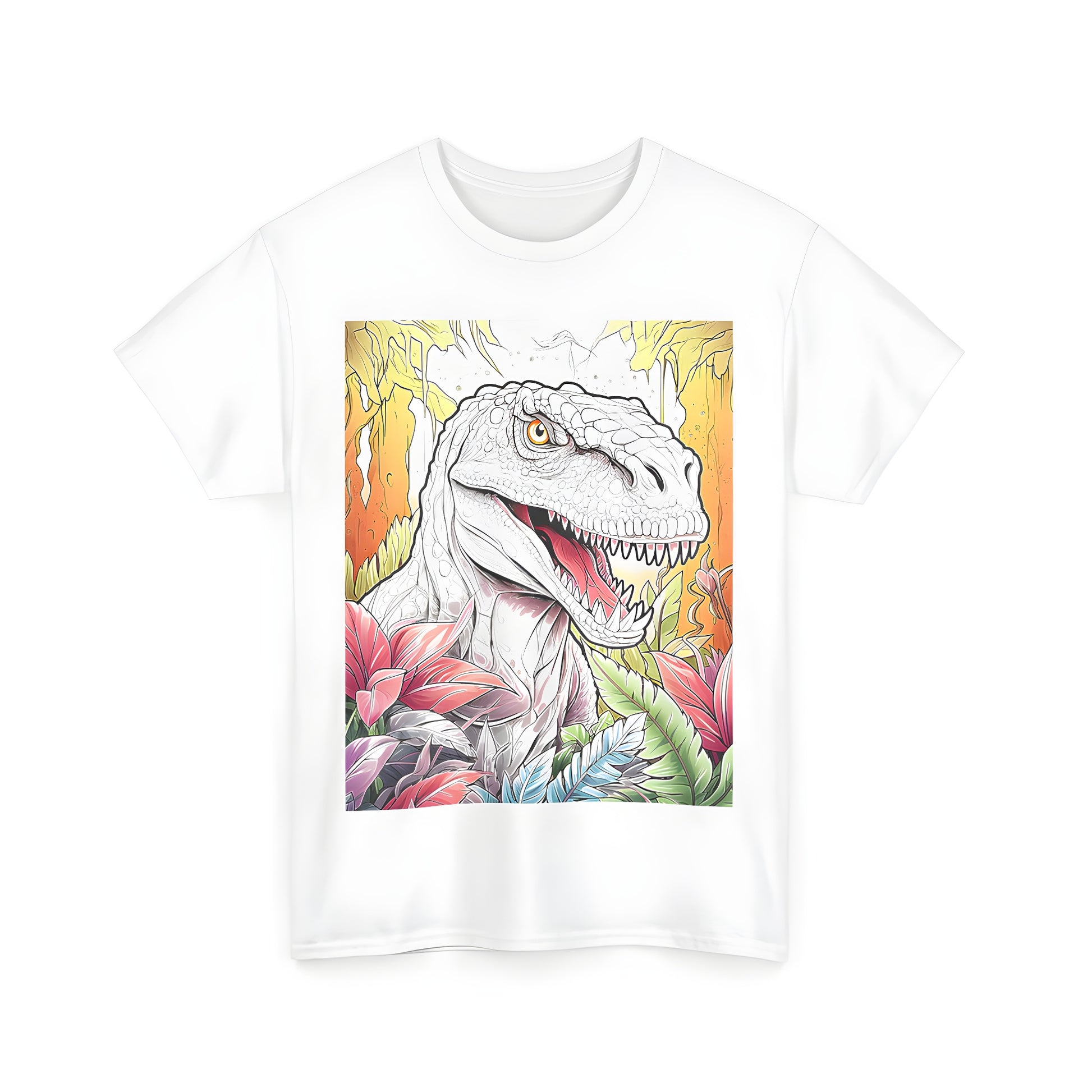 Dino Graphic Tee, Unisex Shirt with Colorful Dinosaur Design