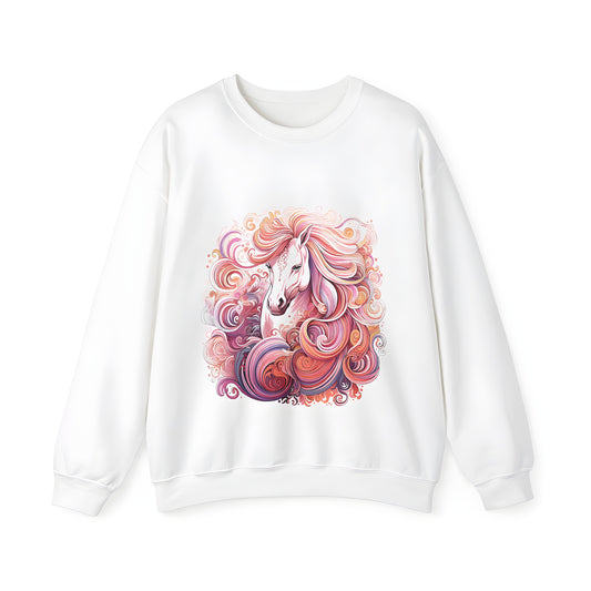 Adult sweatshirts with vibrant horse illustration design