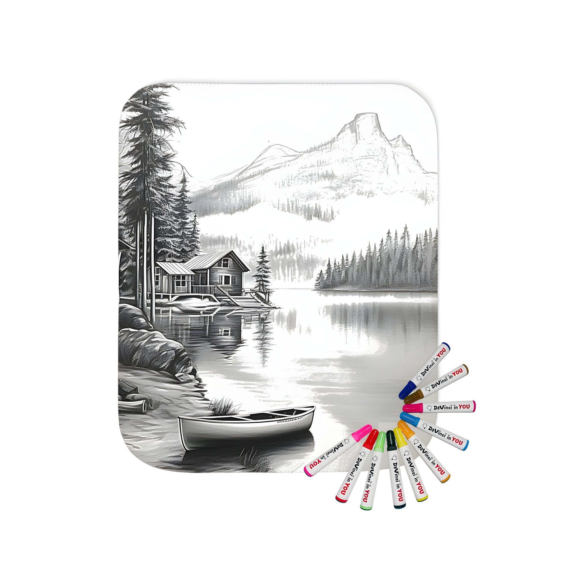 Cozy lake scene blanket with tranquil mountain landscape