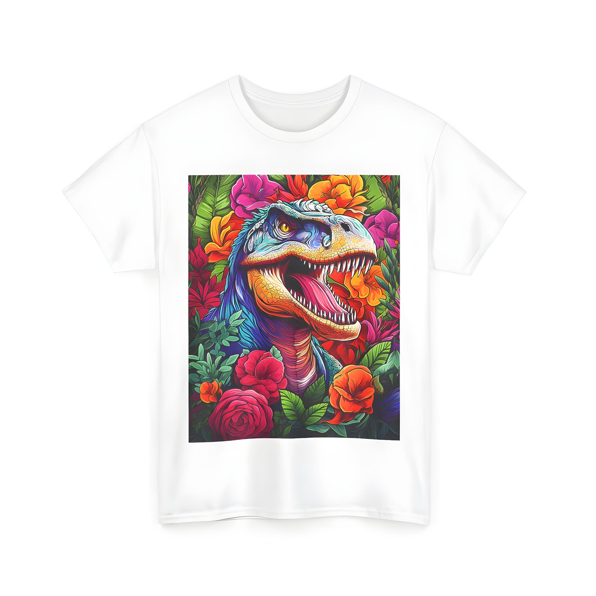 Tyrannosaurus Rex floral shirt