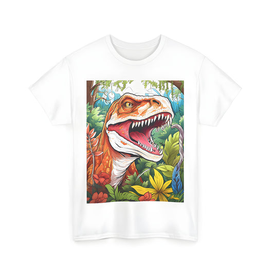 Unisex T-Shirt featuring a roaring Dino, prehistoric beast, ancient monster illustration