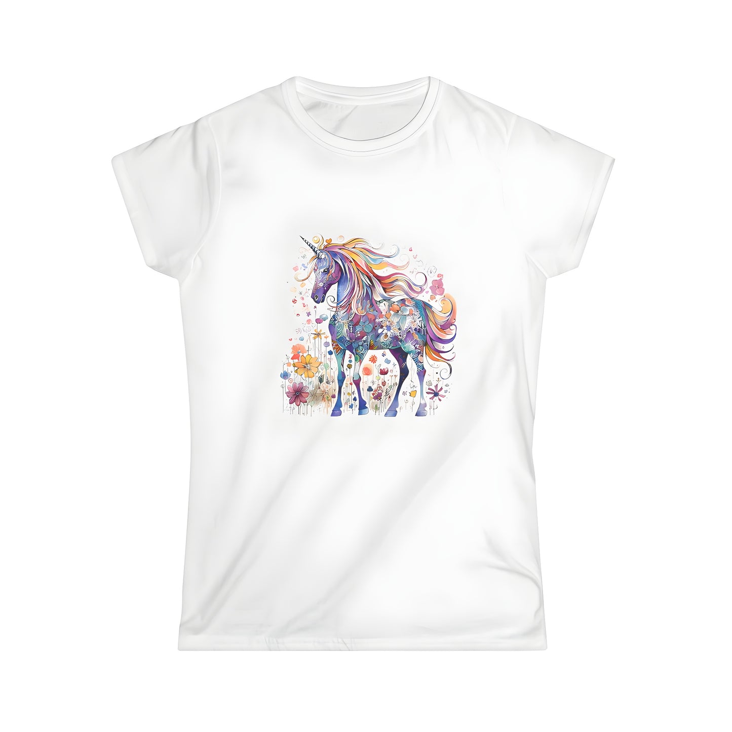 Women's colorful unicorn graphic t-shirt