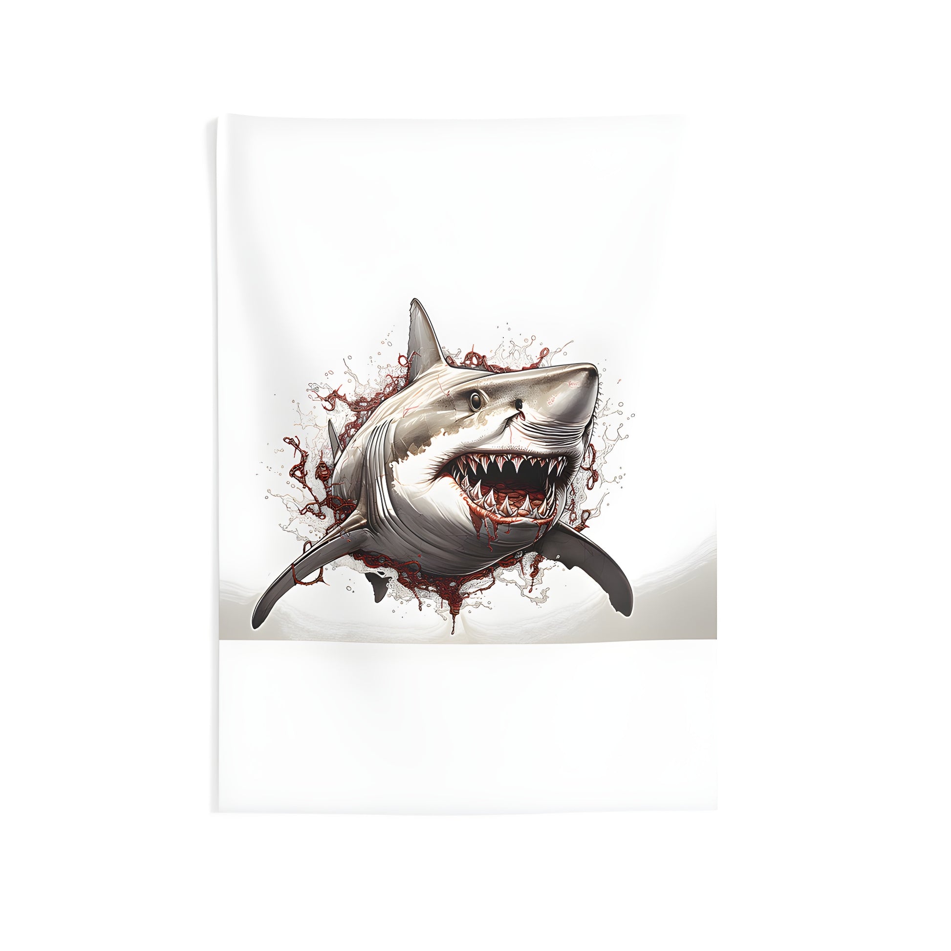 Fierce Shark Home Decor Indoor Wall Hanging, Vibrant Shark Artwork for Living Room, Bedroom or Office