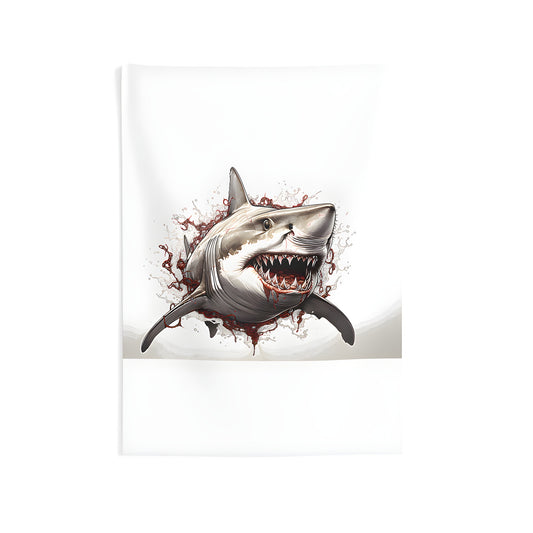 Fierce Shark Home Decor Indoor Wall Hanging, Vibrant Shark Artwork for Living Room, Bedroom or Office