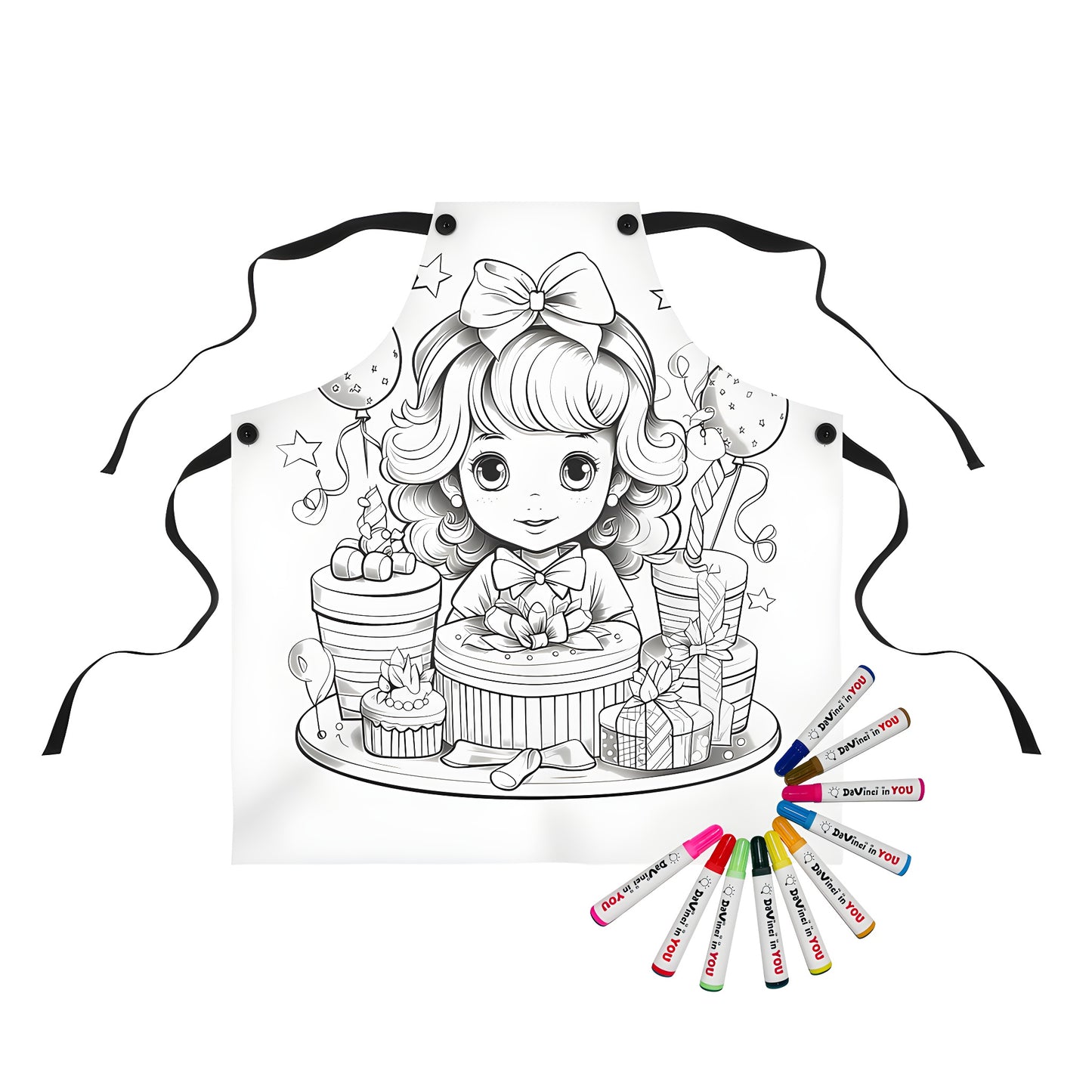 Girl with Birthday Gifts Apron Design