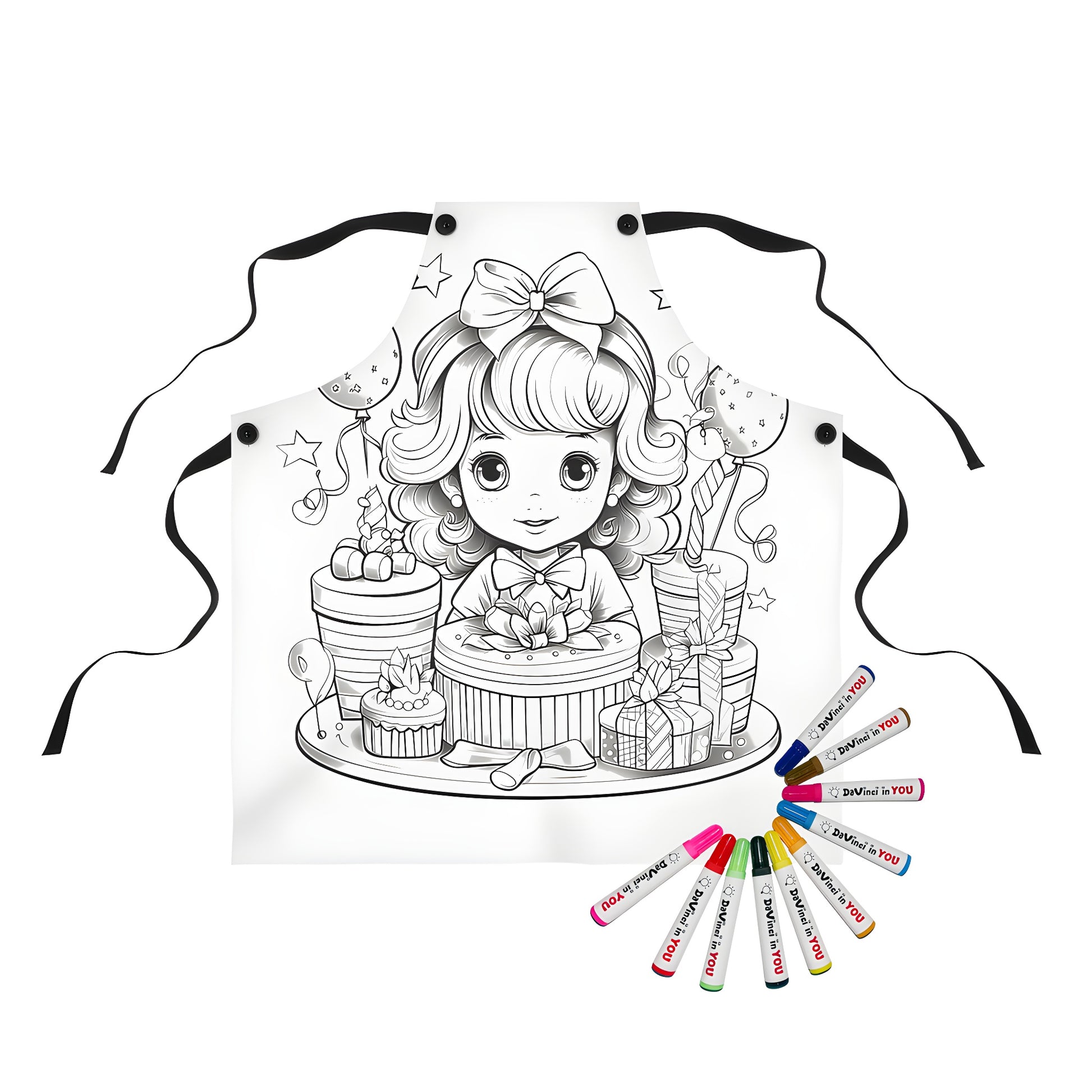 Girl with Birthday Gifts Apron Design