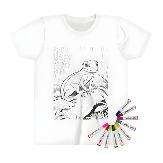 Kids' t-shirt featuring a fun lizard design, perfect for little ones who love art and adventure