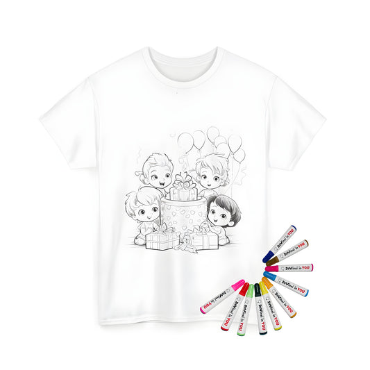 Colouring shirt for kids' birthday party or children's celebration