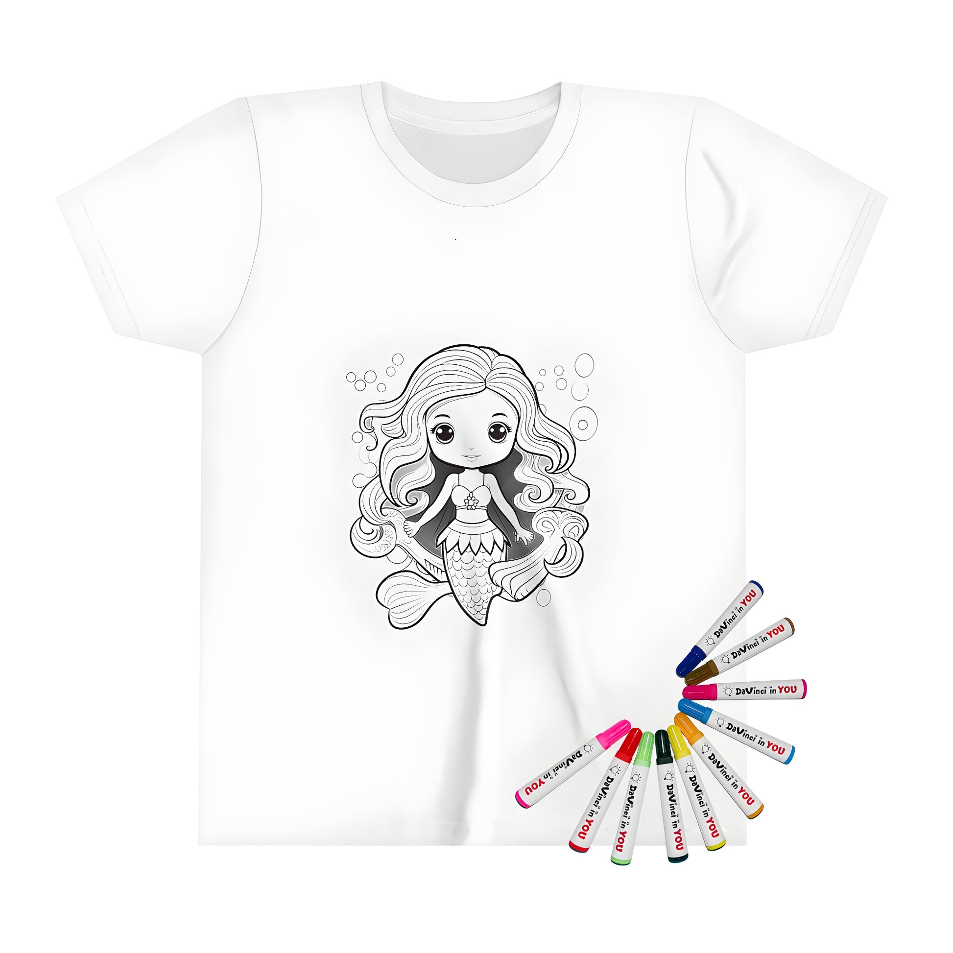 Cartoon mermaid design on kid's t-shirt